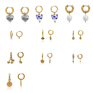 Pendientes Colgantes Desmontables de Acero Inoxidable Chapado en Oro de Varios Estilos, Joyería de Moda Hipoalergénica, Regalo - Product Image 1