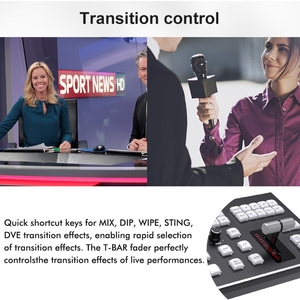 KT-KD50B Atem bảng điều khiển với <span class=keywords><strong>LCD</strong></span>-12pgm + 12pvw Tally Kết quả đầu ra, bitfocus đồng hành tương thích hợp kim nhôm cho nhà thờ - Product Image 2