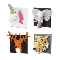 Brique Murale 3D en Plastique ABS, Modèle Animal à Assembler Soi-même : Éléphant, Licorne, Cerf, Élan, Tigre – Décoration de Chambre