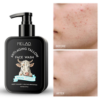 Gel Nettoyant Visage Naturel Personnalisé à Marque Privée au Suif de Bœuf et Vitamine E – Nettoyage Profond, Contrôle du Sébum, Exfoliant, Anti-Acné pour Hommes