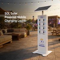 Casier de recharge mobile solaire SOL, station de recharge de téléphone écologique pour événements sportifs, batterie non incluse