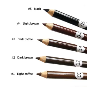 Low moq private label 5 Colors Matte Wooden Custom Brow Pencil Private Label Eyebrow