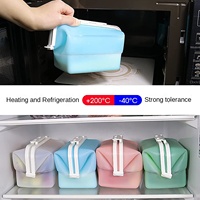 Récipients pliants en silicone Boîte réutilisable en silicone pour le stockage des aliments frais en silicone pour le congélateur Pochette pour sac alimentaire