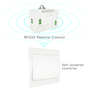 Interrupteur intelligent sans fil RF433 à alimentation autonome, pas besoin de piles, pas de câbles, émetteur et récepteur de panneau mural - Product Image 1