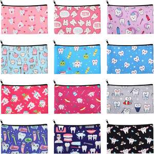 Bolsa de maquillaje de dientes personalizada de poliéster con bolsa de cremallera, bonita bolsa de cosméticos para enfermera, regalo de <span class=keywords><strong>dentista</strong></span> Dental para mujer - Product Image 1