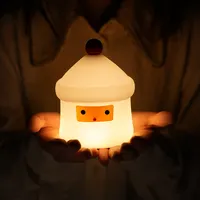 Lámpara de mesa de silicona para habitación de niños pequeños, luces led de noche personalizadas con motivo de Navidad para bebés
