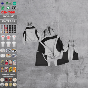 Conjunto de Ropa Urbana Vintage para Hombre, Sudadera con Capucha Transpirable y Ecológica para Invierno, Pantalones Deportivos de Pierna Ancha Bordados - Product Image 2