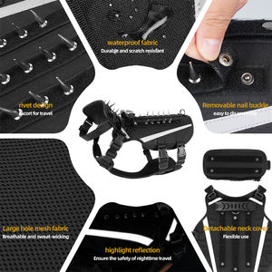 Nuevo Arnés de Nailon Reflectante con Púas, Protección Impermeable, Chaleco Táctico para Mascotas sin Tirones, Arnés de Nailon con Remaches y Anillo en D - Product Image 3
