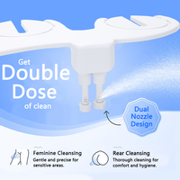 Bidet intelligent ultra-mince en ABS pour toilettes, à eau froide, double buse, autonettoyant, design moderne pour salle de bain