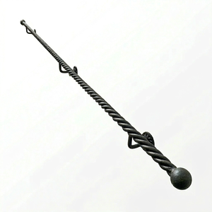 Cast Iron Twisted Rope Stair Handrail Wall Mounted Industrial Style Rust Resistant For Staircase - Product Image 1