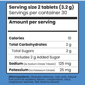 แท็บเล็ตเกลืออิเล็กโทรไลต์แบบเคี้ยวได้เม็ดยาโซเดียมไดเอ็ตอิเล็กโตรไลท์ช่วยเพิ่มความเมื่อยล้า - Product Image 3
