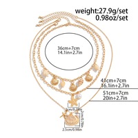 Collier pour femme en or 14 carats, style bohème, multi-couches, avec pendentifs étoile de mer, coquillage, conque et perles d'imitation, chaîne de clavicule haut de gamme