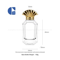 Flacon de parfum en verre transparent octogonal de 50 ml, vide, avec vaporisateur à sertir, contenant de parfum de luxe, logo personnalisé, emballage de parfum pour homme