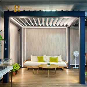 Pergola orientée en aluminium motorisée personnalisable Couvre patio arrière-cour <span class=keywords><strong>Cuisine</strong></span> extérieure Pergola à persiennes bioclimatique réglable - Product Image 1