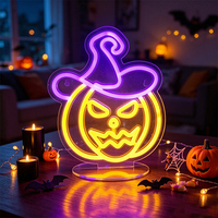 Lumières acryliques d'Halloween, lumières LED néon, lumières d'ambiance et de décoration pour fêtes en intérieur alimentées par USB