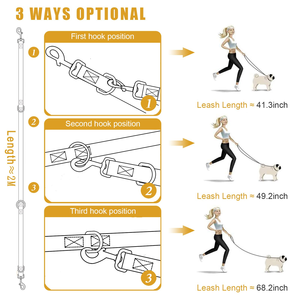 Laisse pour chien en nylon multifonctionnelle réglable de qualité supérieure pour chiens de taille moyenne et grande - Product Image 2