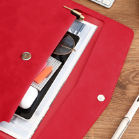 Porte-documents rétro de haute qualité, fin et portable, en cuir PU, pour le rangement de documents de bureau