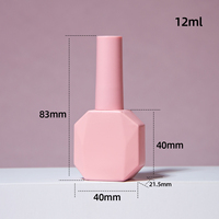 Flacon de vernis à ongles mat de 13 ml, forme géométrique, design de marque de beauté, emballage vide pour gel UV, nail art, avec pinceau