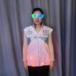 Barra de tela luminosa de fibra óptica de alta densidad, accesorio de Ambiente de <span class=keywords><strong>licor</strong></span> KTV, chaleco luminoso LED para personal masculino y femenino - Product Image 1