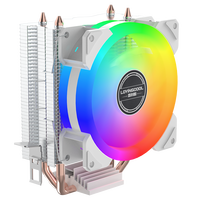 Refroidisseur de processeur Lovingcool RGB 2 caloducs Ventilateur de processeur pour ordinateur pour processeur PC LGA 1700 2011 90 mm Ventilateur de refroidissement de processeur Refroidisseur d'air Dissipateur thermique