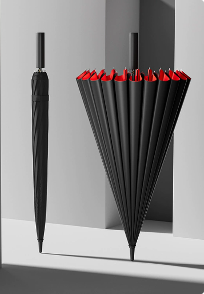 Black on the outside  red on the inside