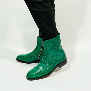Chaussures vintage en cuir véritable pour <span class=keywords><strong>homme</strong></span>, bottines de luxe, de haute qualité, design crocodile - Product Image 6