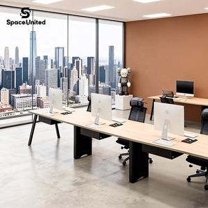 Design moderno 3 persona Workstation ufficio Computer scrivania Executive Manager ufficio scrivania - Product Image 3