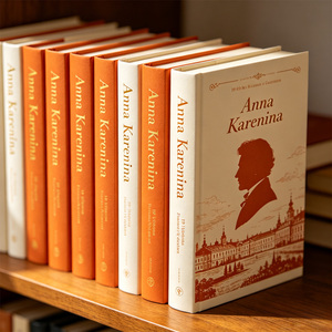Anna Karenina de Leo Tolstoï, couverture rigide en cuir de qualité supérieure, estampage à chaud, impression offset, impression de logo personnalisée OEM, vente en gros directe d'usine - Product Image 3