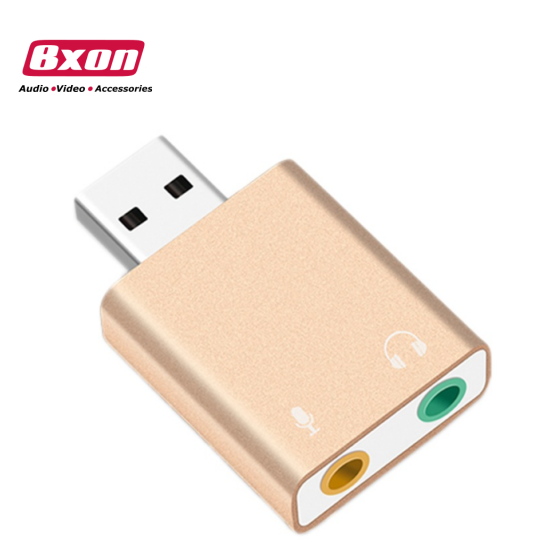 External USB Sound Card 7.1 Channel 3D Audio Adapter with 3.5mm Jack Headset Microphone for PC Laptop