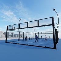 Système de clôture en métal pour terrain de padel en verre trempé panoramique, fabricant de terrains de padel commerciaux intérieurs et extérieurs