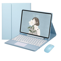 Clavier Magique Portable Sans Fil avec Étui pour Tablette Apple iPad 10ème Génération 2025 Pro 11 10.9 12.9 Pouces Air 4 5 en PU TPU PC