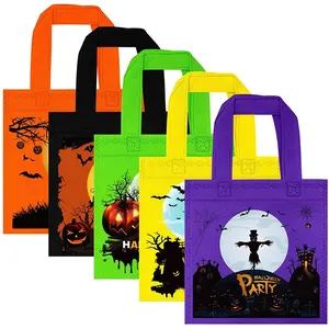 Cheap Wholesale Halloween Supplies Pumpkin Kids Halloween Candy Bag
