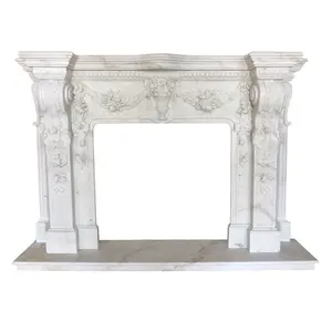 Chimenea de mármol de estilo victoriano popular <span class=keywords><strong>con</strong></span> chimenea de mármol blanco para exteriores <span class=keywords><strong>con</strong></span> chimenea - Product Image 1