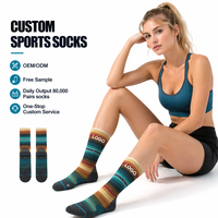 Chaussettes mi-mollet en coton personnalisées style bohème, épaisses, pour le sport, le yoga et le quotidien, respirantes, antibactériennes, antidérapantes, jetables, pour l'automne