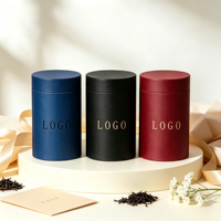 Boîte à thé en papier personnalisée, boîte à thé cylindrique avec couvercle assorti, impression quadricolore, estampage à chaud UV pour emballage de luxe