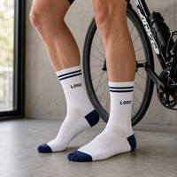 Chaussettes de cyclisme personnalisées OEM, chaussettes mi-mollet, logo personnalisé, design couleur, chaussettes de performance, fabricant