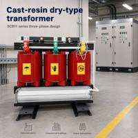 Transformateur de distribution cylindrique à résine époxy sèche triphasé 100 kVA 11/0,433 kV SCB11, économie d'énergie, IP20, 50/60 Hz, faible bruit