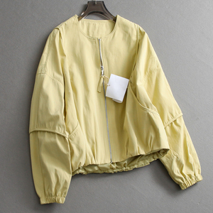 Chaqueta de <span class=keywords><strong>Mujer</strong></span> Moderna y Versátil, Informal, de <span class=keywords><strong>Manga</strong></span> <span class=keywords><strong>Corta</strong></span>, Cuello Redondo, con Cierre, Protección Solar - Product Image 2