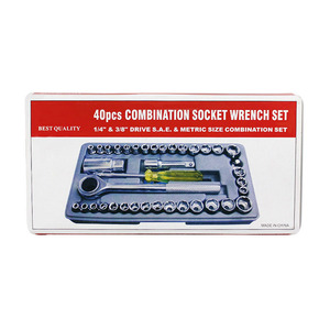Juego de llaves inglesas de combinación portátil de <span class=keywords><strong>40</strong></span> piezas Cr-V plástico acero Manual reparación de automóviles herramientas de mano juego de enchufes - Product Image 5
