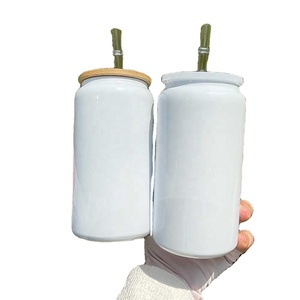 Vasos Blancos para Sublimación, Reciclables, de Doble Pared con Aislamiento al Vacío, de 16 oz, con Tapas de Plástico PP y Bambú - Product Image 3