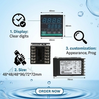 Controlador de Temperatura Digital PID CH102/CH402/CH502/CH702/CH902, Pantalla Dual, Salida de Relé/SSR, para Calefacción Industrial