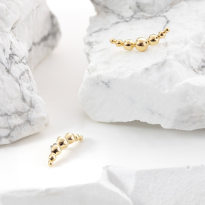 Boucle d'oreille hélix en <span class=keywords><strong>or</strong></span> massif 14 carats avec grappe de perles classiques Aurien Wholesale, perles graduées, <span class=keywords><strong>or</strong></span> rose, bijoux fins pour le corps - Product Image 3