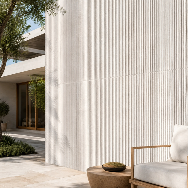 Flexible Stone Wall Panel Soft Ceramic Ribbed Texture Decorative Wall Cladding for Hotel Villa Spa Feature Wall