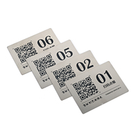 Placas de Número de Mesa con Código QR de Metal Profesional, Acero Inoxidable, Escaneables, para Pedidos, Letreros con Nombre para Restaurante, Bar, Cafetería, Hotel