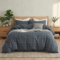 Ensemble de literie imprimé 100% coton, ensemble de housse de couette 3 pièces, gris foncé, impression personnalisée, ensemble de literie 3 pièces
