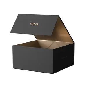 Черный оптовый Пользовательский логотип премиум класса Роскошная картонная бумага подарок парик удлинение волос Магнитная упаковочная коробка