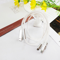 Cable de Carga USB 3 en 1 de Alta Calidad, 2m 3M, Nylon, con Luz LED, Personalizado OEM, Cargadores Múltiples para Celulares, Carga Rápida