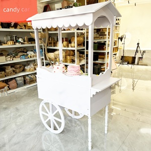 Candy Cart for Wedding and Holiday <strong>Decoration</strong> Vending Cart Wood <strong>Stall</strong> Stand Rolling Shelf - Product Image 4