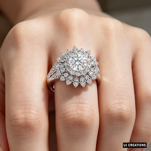Custom <b>Silver</b>/10K/14K/18K <b>Solid</b> Gold 1 Karat VVS-VS Quality Round Lab Grown Brilliant Cut Diamond engagement Ring - Product Image 2