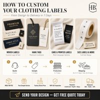 Étiquette tissée jacquard personnalisée en dentelle, base satinée, logo script bordeaux pour robes de filles, tricots et vêtements pour enfants de marque